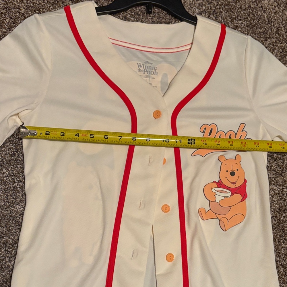 Disney Cream Pooh Baseball Shirt with Red Trim - Picture 3 of 7